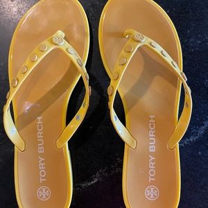 Tory Burch Womens Studded Jelly Thong Sandals